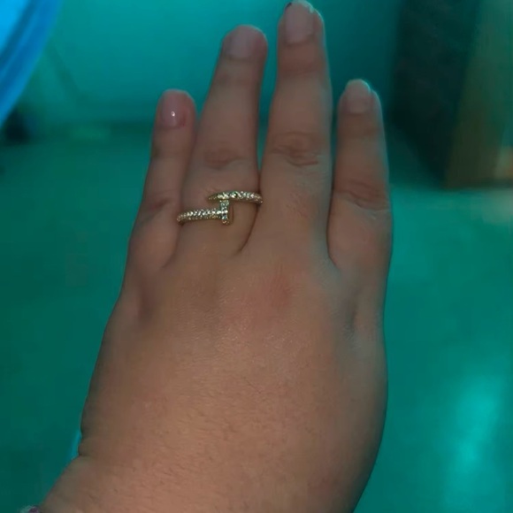 Juste Un Clou Nail Gold Zirconia Ring - Picture 6 of 14